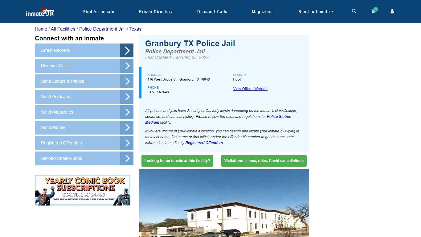 Granbury TX Police Jail & Inmate Search - Granbury, TX